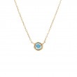 14K YG BLUE TOPAZ BEZEL NECKLACE