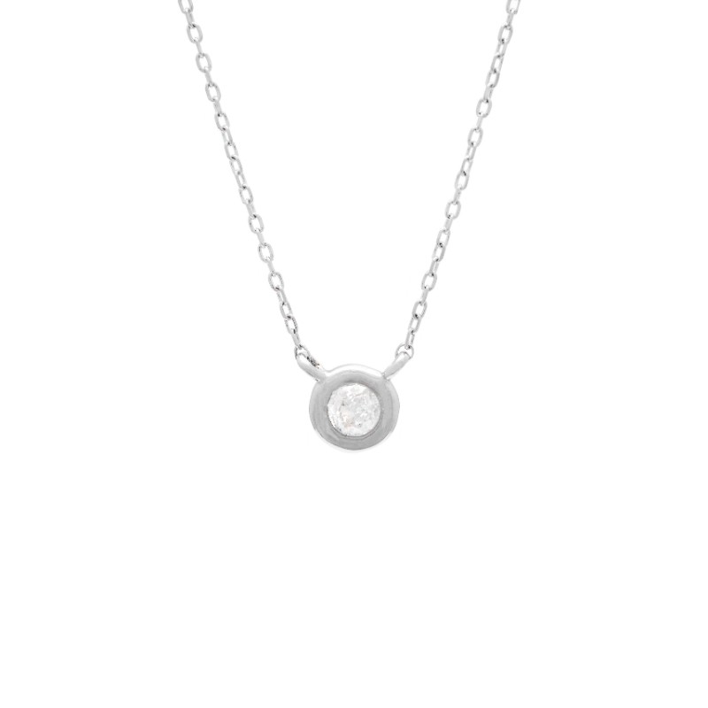 14K WG DIAMOND BEZEL NECKLACE