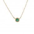 14K YG EMERALD BEZEL NECKLACE