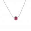 14K WG RUBY BEZEL NECKLACE