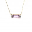 PINK AMETHYST AND DIAMOND NECKLACE (14RG)