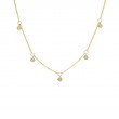 DIA BY THE YARD NECKLACE 5 STONES (YG/16+2