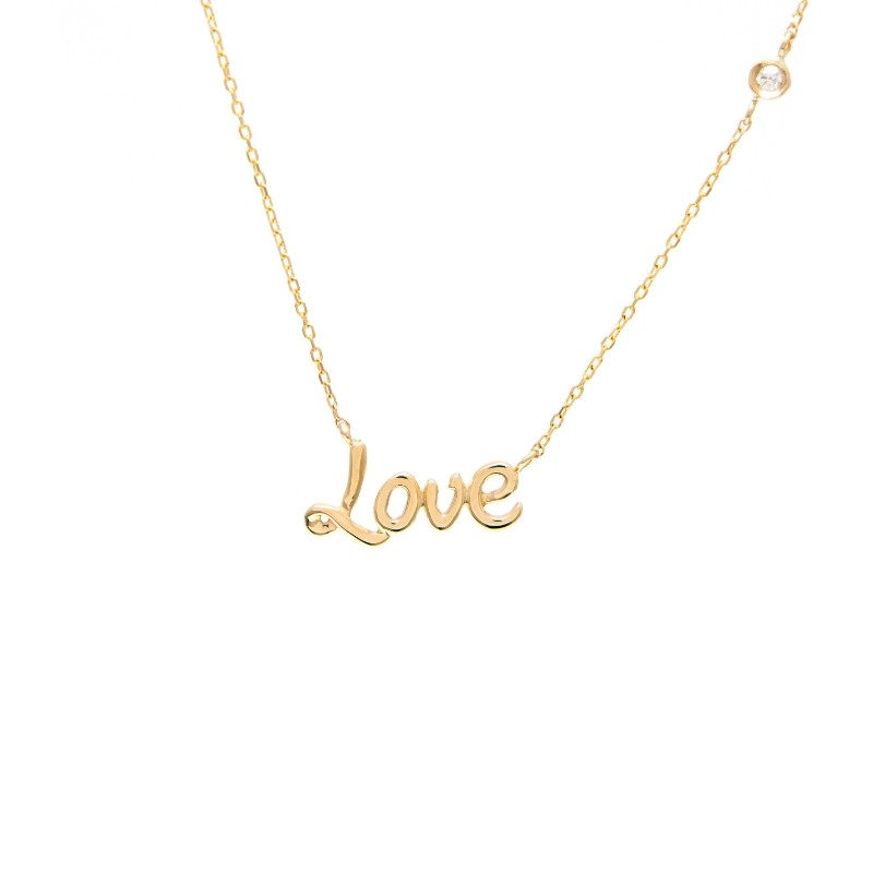14K  DIAMOND LOVE NECKLACE (16+2