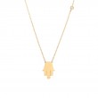 HAND SHAPE NECKLACE W/ BEZEL SET DIAMOND (14K)