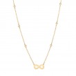 INFINITY SHAPE NECKLACE W/ BEZEL SET DIAMONDS/14K