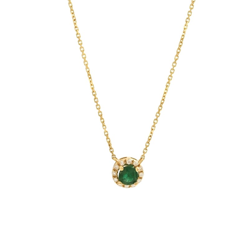 DIAMOND HALO FASHION NECKLACE (14K)(16+2