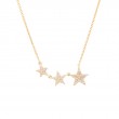 THREEE DIAMOND STAR NECKLACE (14KYG) (16+2