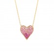 PINK SAPPHIRE HEART NECKLACE (14K)(16+2