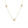 THREE BEZEL SET DIAMOND NECKLACE (14KYG) (16+2