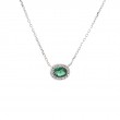 OVAL EMERALD W/ DIAMOND NECKLACE (14K) (16+2