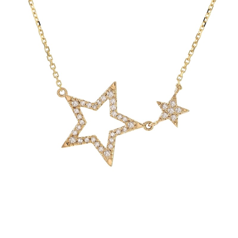 DIAMOND STAR NECKLACE (14K) (16+2