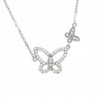 DIAMOND NECKLACE W/ BUTTERFLY CHARMS (14K) (16+2