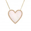 DIAMOND HEART W/ MOTHER OF PEARL NECKLACE (14K)