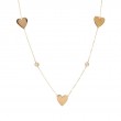 DIAMOND NECKLACE W/  3 HEART CHARMS (14K)