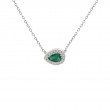 EMERALD PEAR SHAPE WITH DIAMONDS NECKLACE (14K)16+