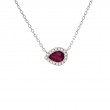 RUBY PEAR SHAPE WITH DIAMONDS NECKLACE (14K)16+