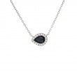 SAPPHIRE  WITH DIAMONDS NECKLACE (14K)16+