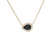 SAPPHIRE  WITH DIAMONDS NECKLACE (14K)16+