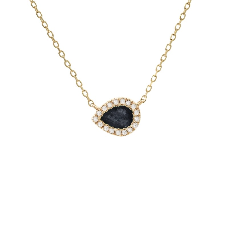 SAPPHIRE  WITH DIAMONDS NECKLACE (14K)16+