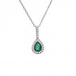 EMERALD (PEAR SHAPE) DIAMOND NECKLACE (14K)16+2