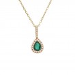 EMERALD (PEAR SHAPE) DIAMOND NECKLACE (14K)16+2