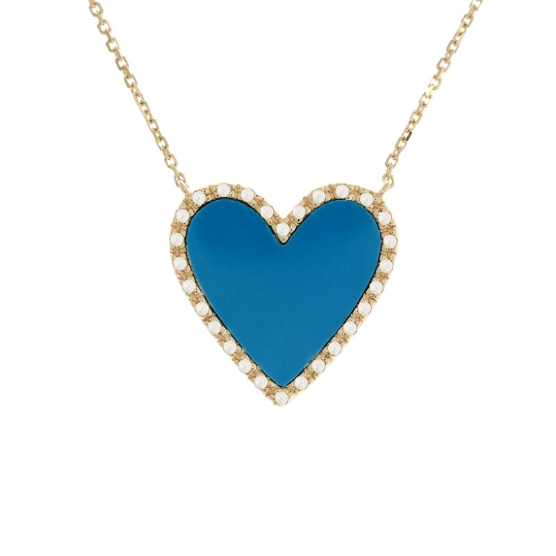 TURQUOISE HEART NECKLACE (YG)