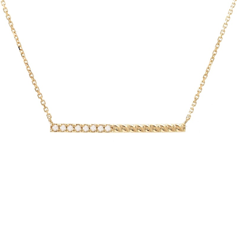 DIAMOND BAR FASHION NECKLACE (14KYG)