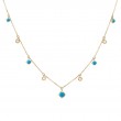 TURQUOISE  AND DIAMOND NECKLACE (14K) (16+2