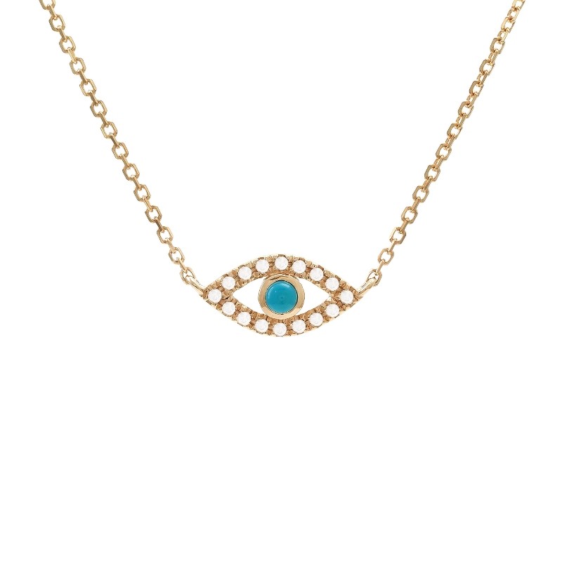 TURQUOISE DIAMOND NECKLACE (YG/16