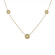 PERIDOT BEZEL SET 3 STONES NECKLACE (14K)16+2