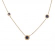 SAPPHIRE BEZEL SET 3 STONES NECKLACE (14K)16+2