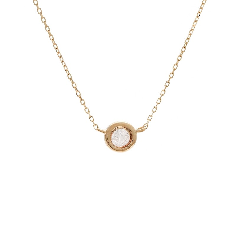 DIAMOND BEZEL SET NECKLACE (14K) (16+2