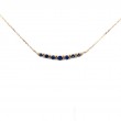 SAPPHIRE AND DIAMOND CURVED BAR NECKLACE (14K/16+2