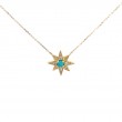 TURQUISE AND DIAMOND STAR NECKLACE (14K)(16+2