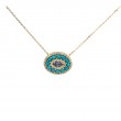 TURQUISE WITH SAPPHIRE & DIAMOND NECKLACE (14K)