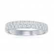 14K White Gold Two Row Pav&eacute; Diamond Band