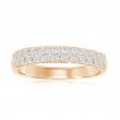 14K Yellow Gold Two Row Pav&eacute; Diamond Band