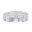 14K White Gold Three Row Pav&eacute; Anniversary Band