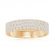 14K Yellow Gold Three Row Pav&eacute; Anniversary Band
