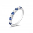 14K White Gold Shared Prong Gemstone Band