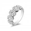 14K White Gold Five Stone Diamond Halo Anniversary Band