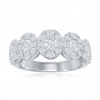 14K White Gold Five Stone Diamond Halo Anniversary Band