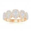 14K Yellow Gold Five Stone Diamond Halo Anniversary Band
