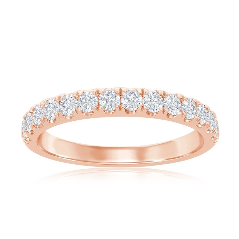 14K Rose Gold Pav&eacute; Diamond Band