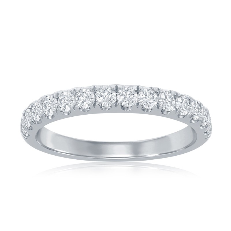 14K White Gold Pav&eacute; Diamond Band