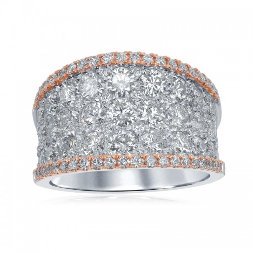 14K Two-Tone Layered Multi-Row Anniversary Band