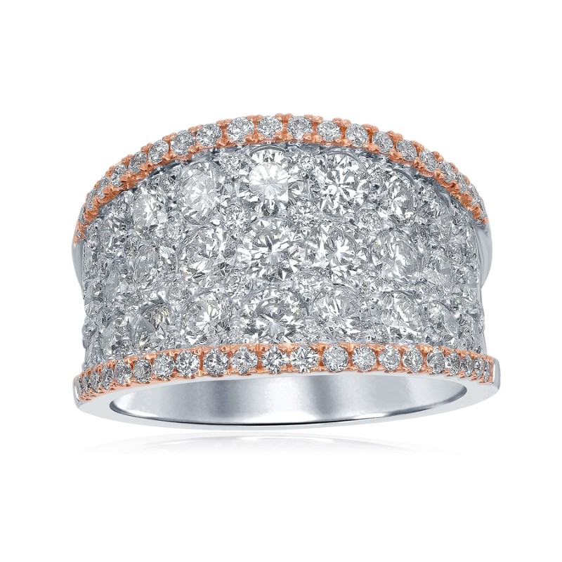 14K Two-Tone Layered Multi-Row Anniversary Band
