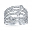 14K White Gold Layered Bezel Accent Anniversary Band