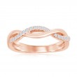 14K Rose Gold Twist Diamond Band