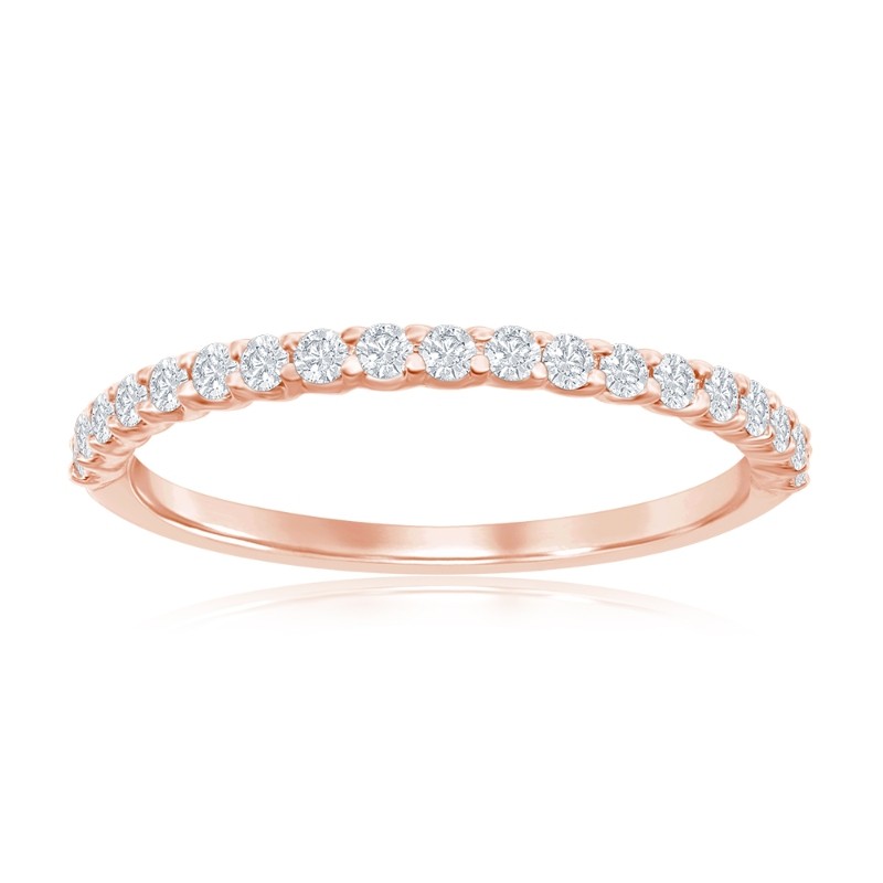 14K Rose Gold Micro Pav&eacute; Diamond Band